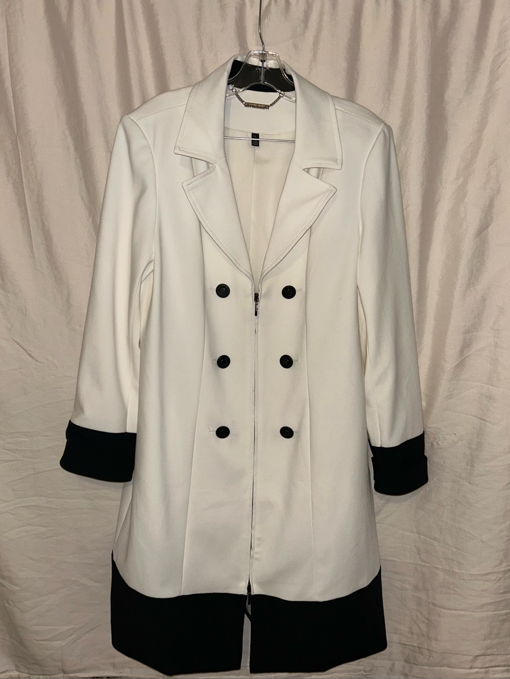 Double Breasted Colorblock Long Coat